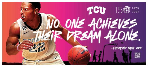 Basketball's Desmond Bane Featured as TCU 150 Anniversary Mural - Fort  Worth Inc.